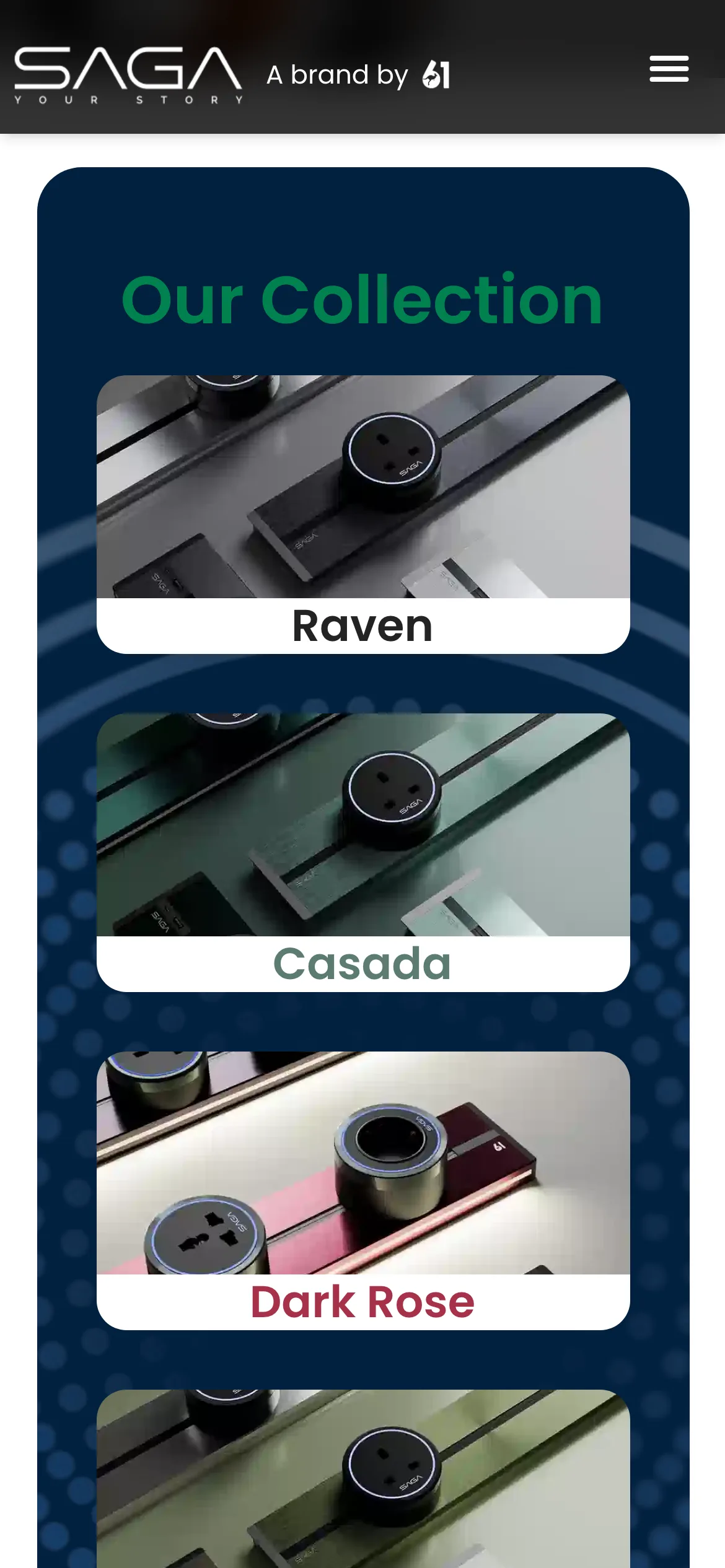 The finishes grid stacks into one column