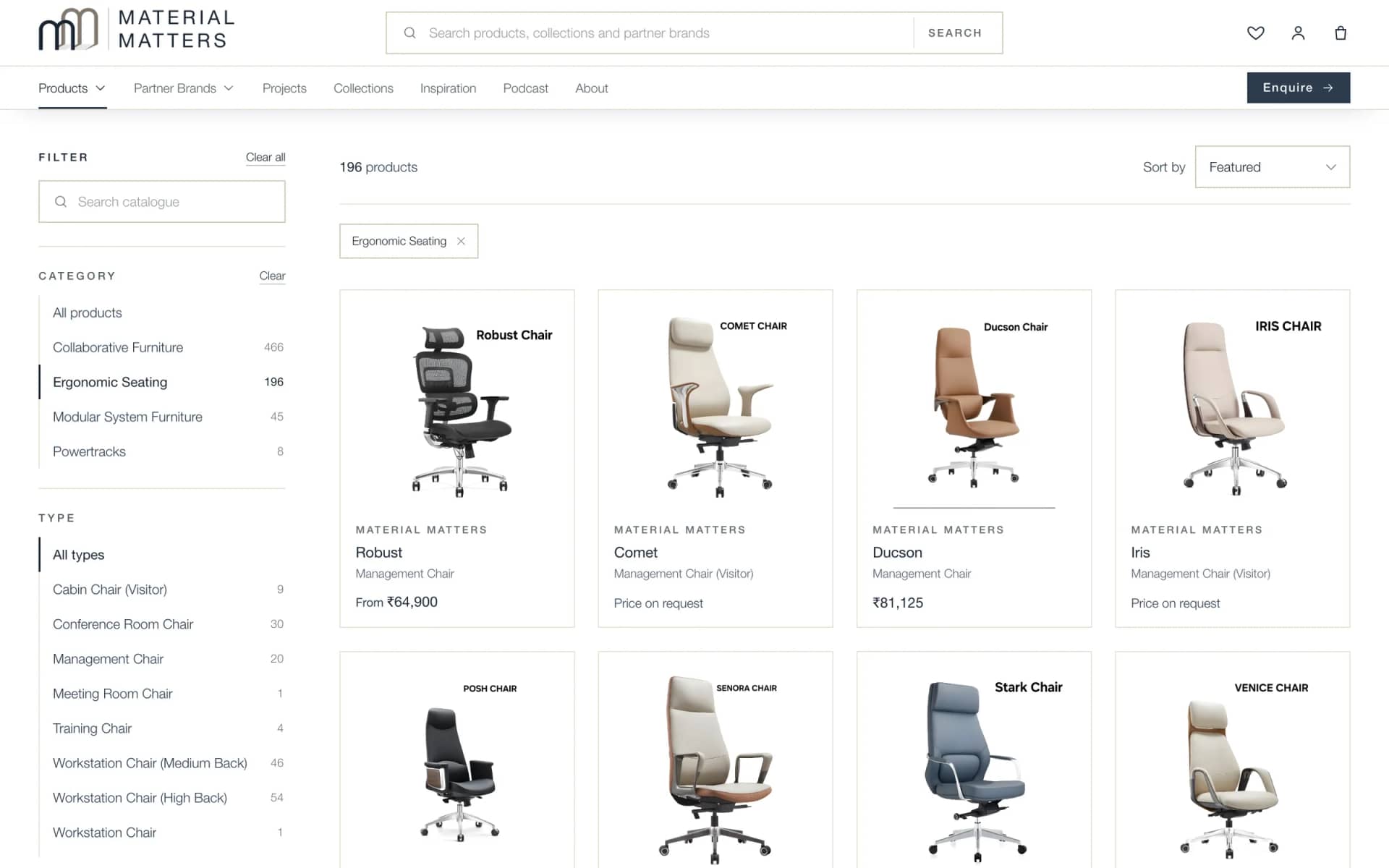 Material Matters on materialmatters.in, desktop view