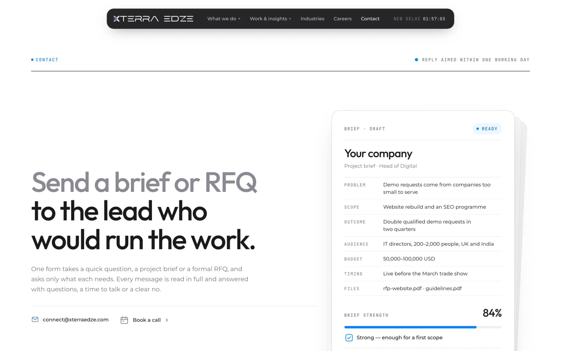 Xterra Edze on xterraedze.com, desktop view